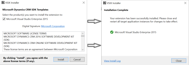 Project Template installation in Visual studio for CRM and usd