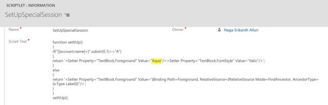 Scriptlet for Session colour